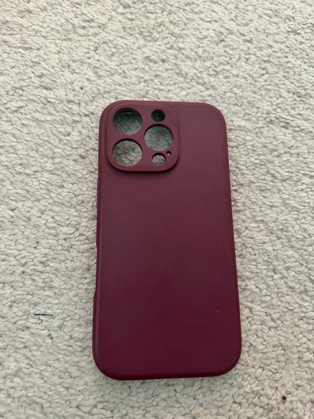 IPhone 16 Pro Case - Burgundy Silicone Protective Cover